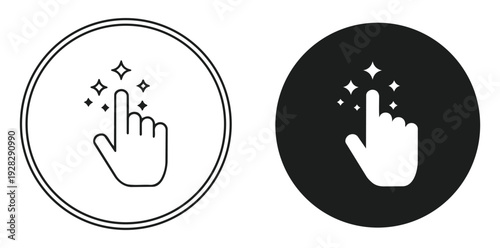 Touch gesture tap icon set vector icon set editable stroke outline symbol design collection isolated graphic element modern minimal style interface concept vector icon set editable stroke outline symb