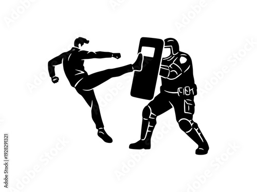 A powerful vector illustration depicting the confrontation between an activist and riot police, symbolizing civil disobedience, social justice movements, and political protest.