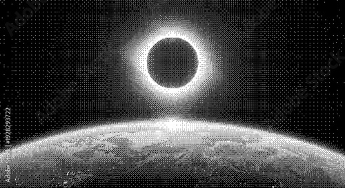 Eclipse from space Halftone Pattern dither