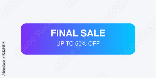 Final Sale Up to 50 Percent Off Blue Gradient Banner