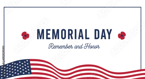 Memorial Day greeting card template
