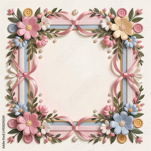 
 
Pastel Pink & Blue Scalloped Frame with Cute Bows, Flowers, Pearls & Ribbons – Sweet Girly Border for Baby Shower, Birthday Invitations & Feminine Designs