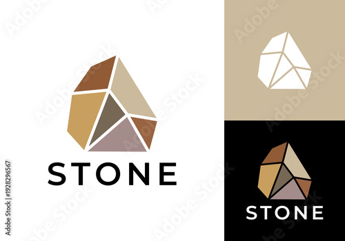 abstract ceramic stone logo design concept