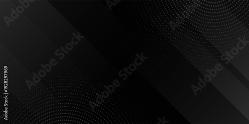 Abstract dark black Geometric banner design background. Subtle pattern. Digital polka. Dots gradation.