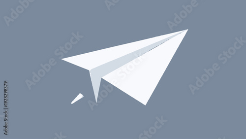 Simple paper airplane in flight, a minimalist vector illustration conveying ideas and communication