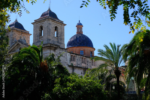 Wallpaper Mural The Església i Palau del Temple - Catholic Church in Valencia viewed from the green ribbon park in Valencia on a sunny day. Torontodigital.ca