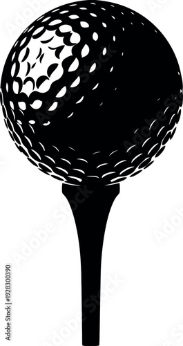 Golf Ball Attached To Tee Ready For Play