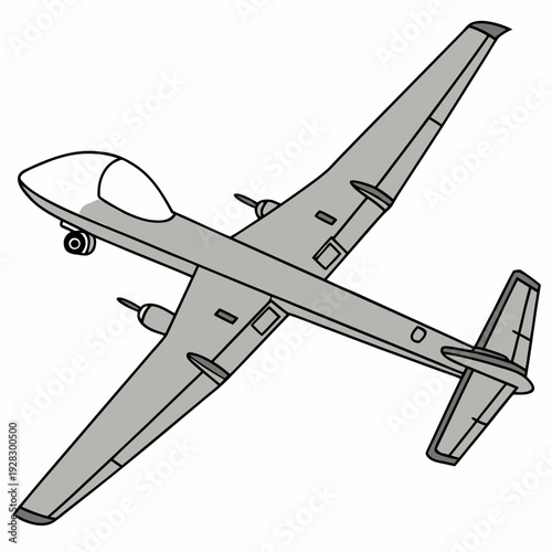 Gray unmanned aerial vehicle with single propeller