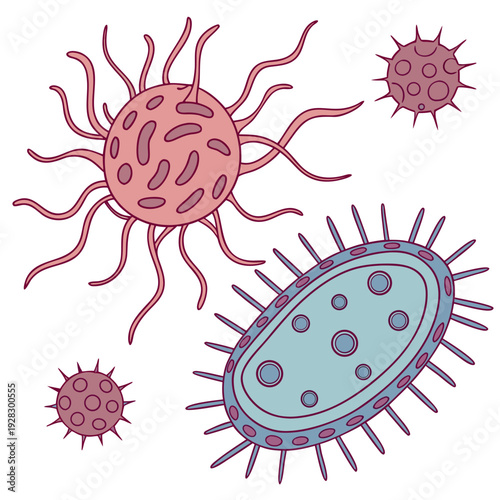 Of bacteria and viruses in pink and blue microorganisms