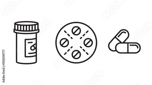 Vector Illustration Of Medicine Bottle And Pills For Healthcare And Pharmacy Concept Isolated On White Background