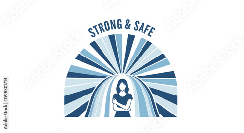Strong and safe logo, empowerment symbol
