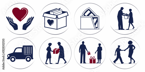 A collection of icons representing various aspects of family life and activities Vector