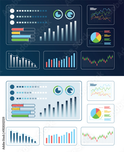 Dark and Light Analytics Dashboard UI Kit for Business Report and Data Analysis
