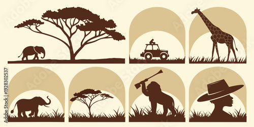 A vibrant illustration showcasing various animals in their natural habitats across the globe Vector