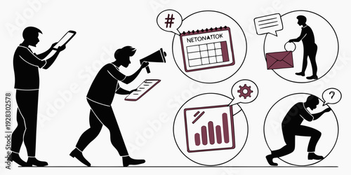 Businessman analyzing data and making decisions with charts and graphs Vector