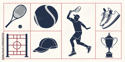 A collage of various sports equipment and activities, showcasing the diversity of athletic pursuits. Vector