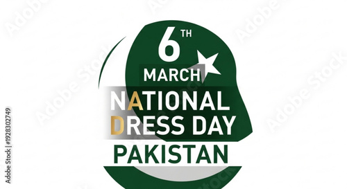 Pakistan national dress day logo on march 6th celebrating cultural heritage and traditional attire