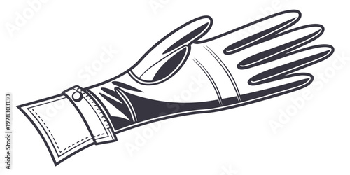 A detailed illustration of a hand wearing a futuristic robotic glove with mechanical fingers Vector