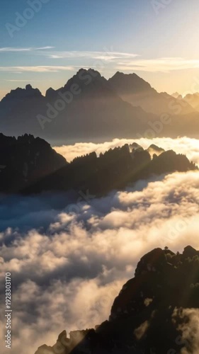 Bergkamm im Nebel