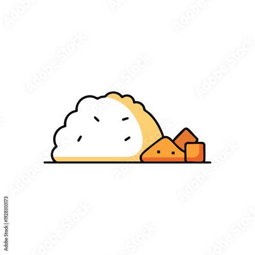 Fried Egg and Toast Cartoon Illustration