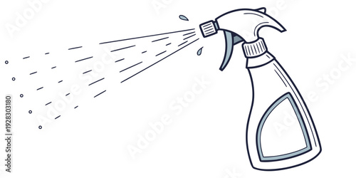 A spray bottle releasing a fine mist of liquid into the air Vector