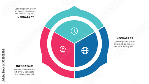 Infographic with 3 steps, options, parts or processes. Business data visualization.