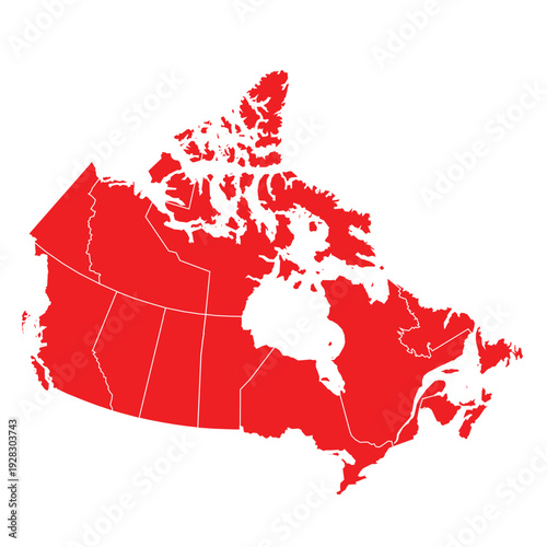 map of canada with flag