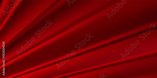 Red velvet curtain background. Closed curtains wallpaper for theater stage or cinema, circus. Red fabric drapery backdrop for award, show, performance. Velvet textile room scene banner concept. Vector