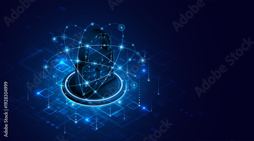 Lock icon. Cyber ​​security and data protection concepts and privacy. Innovative concept of advanced safety technology