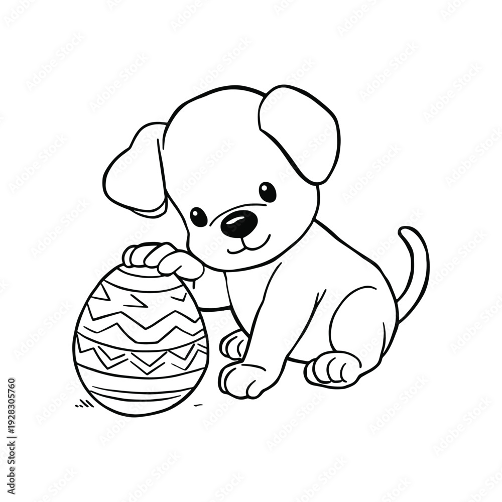Fototapeta premium puppy playing with a ball