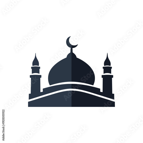 Mosque Silhouette with Crescent Moon Icon (1)