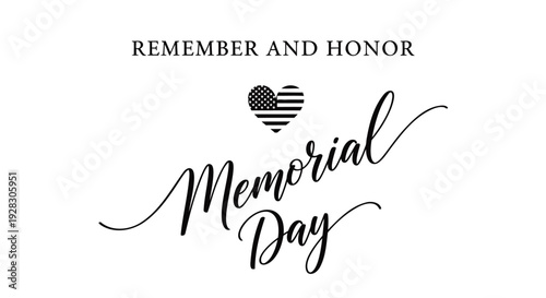 Memorial Day typography with heart icon