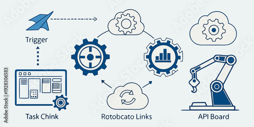 Illustration of various cloud computing services and technologies Vector