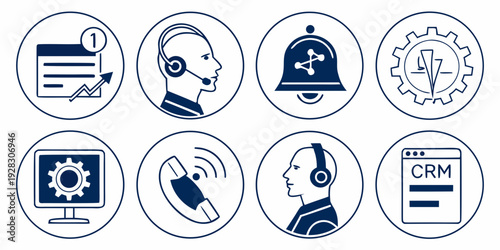 Assorted icons representing various services and activities Vector