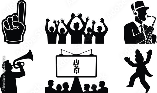 Basketball March Madness Typography Silhouette Set