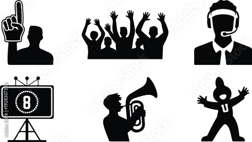 Basketball March Madness Typography Silhouette Set