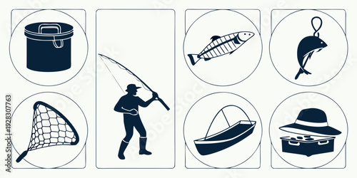 A diverse collection of outdoor and sports equipment showcasing various activities Vector