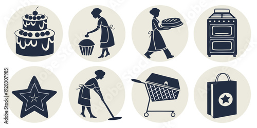 A collection of diverse icons representing various activities and objects Vector