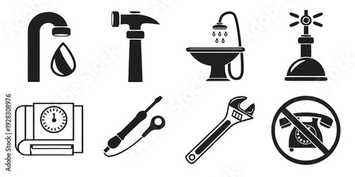 Diverse collection of tools and equipment for various household tasks and repairs Vector