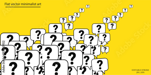 Question marks pattern uncertainty doubt yellow background