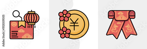 Festive online shopping and global trade icon sheet – Perfect for ecommerce website headers, marketing emails, or retail ads.