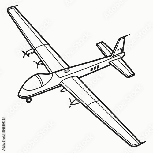 Black and white line of unmanned aerial vehicle drone