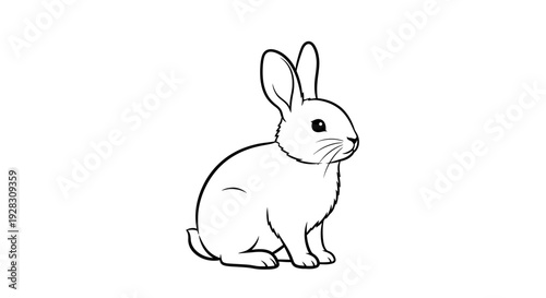 Simple black and white line drawing of a rabbit.
