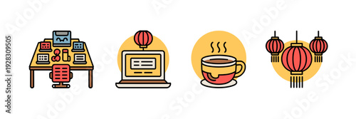 Office and lifestyle vector icon sheet – Suitable for commercial use.