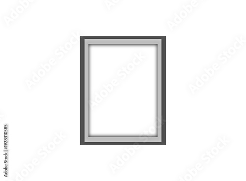 Obraz na płótnie An empty vintage wooden picture frame with a blank gold border hangs in an art g