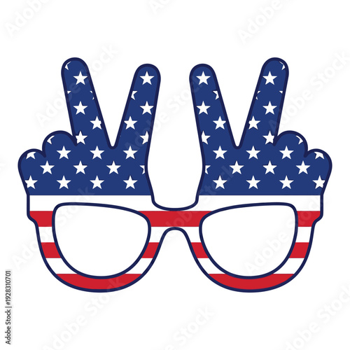 Patriotic Peace Sign Sunglasses American Flag Novelty Glasses