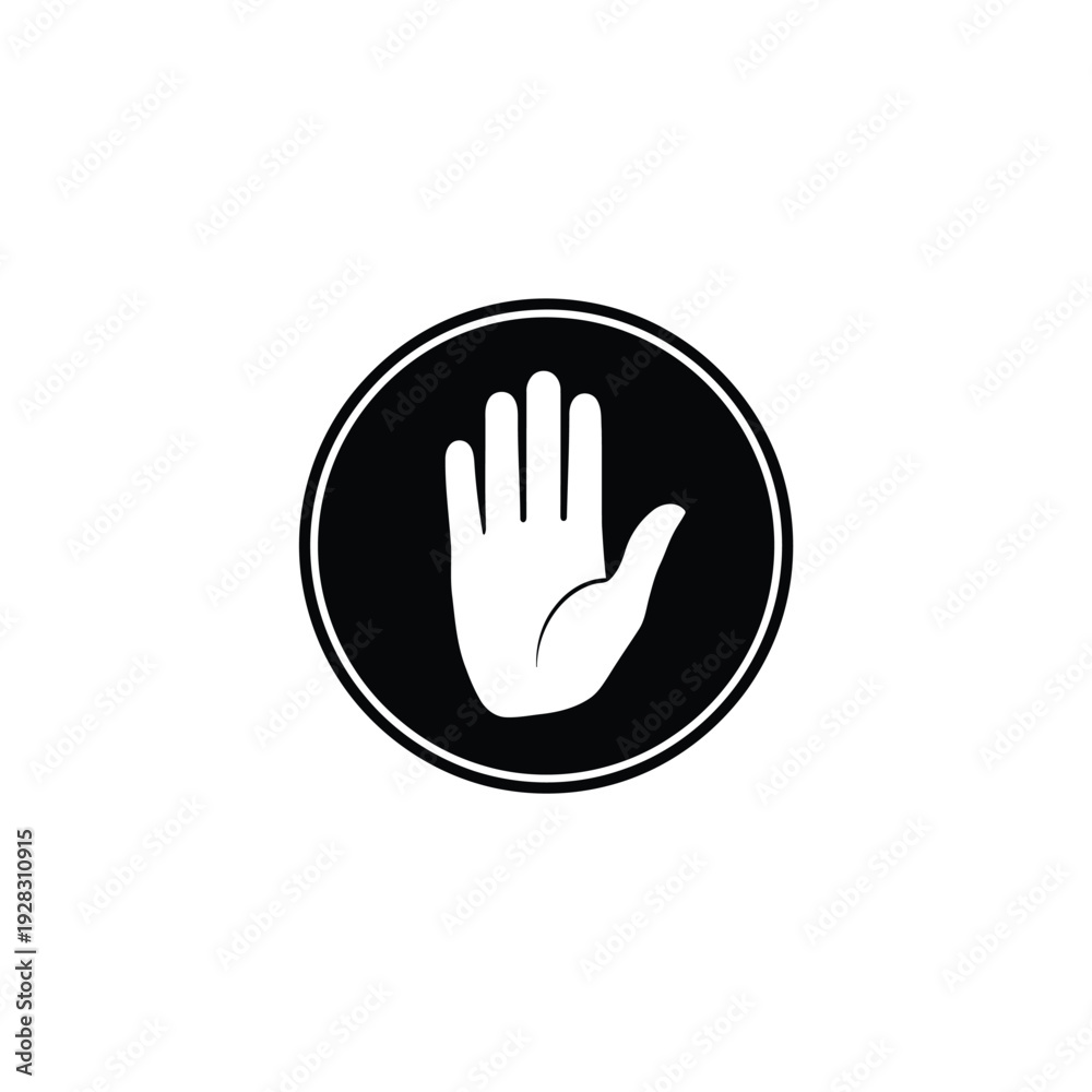 Obraz premium Hand Stop Icon Representing Warning and Attention