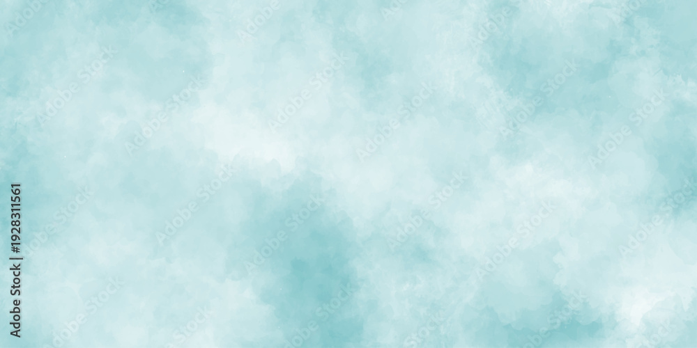 Fototapeta premium Soft Cyan and Light Blue Abstract Watercolor Splash Background with Ethereal Cloud Blur, Gradient Ink Wet Effect, Hand Drawn Artistic Stains, and Minimalist Dreamy Canvas Texture.