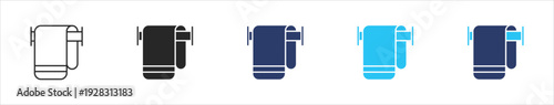 Towel rack icon set illustration multiple style collection