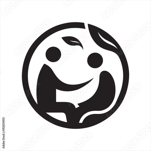 therapist and client vector silhouette line art logo design illustration
